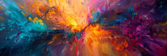 Foto auf Alu-Dibond Gemixte farben an abstract painting with colors and smoke, generative AI