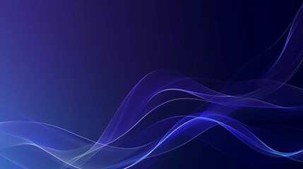 Blue Abstract Background With Waves and Lines