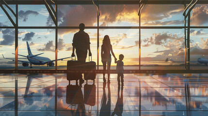 family  at the airport