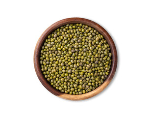 Moyashi beans in a bowl isolated over white background