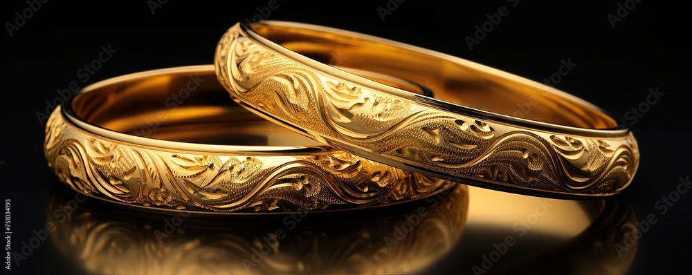 Wall mural gold bangles