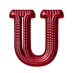 Symbol made of red spheres. letter u