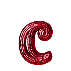 Symbol made of red spheres. letter c