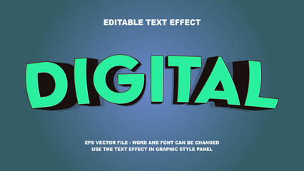 Editable Text Effect Digital 3D Vector Template