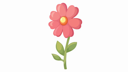 Cute flower isolated icon isolated on white backgrou