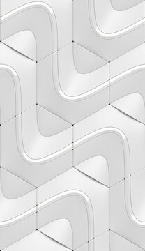 White hexagon waves wallpaper.