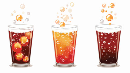 Fast food glass cup cola drink bubbles isolated on w - obrazy, fototapety, plakaty
