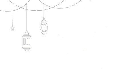 illustration of a lantern. Illustration of lantern in ied mubarak. Ramadhan icon in line art style.  Ied mubarak icon in line art style. 