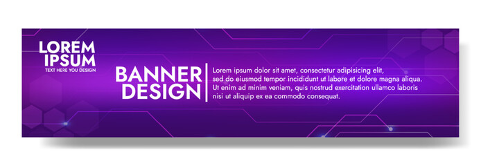 Gradient Digital technology banner. Futuristic banner for various design projects such as websites, presentations, print materials, social media posts