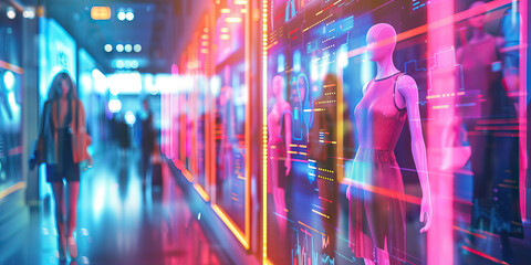 Fashion industry statistics background. Graph depicting fashion trends, consumer preferences, and sustainability efforts in the fashion industry. Fashion market analysis concept.