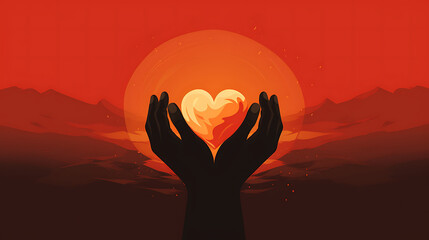 A vector illustration of hands forming a heart.