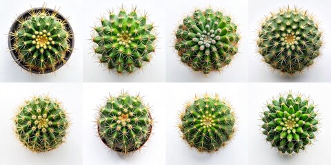 cactus top view plant isolated on white background for design collection