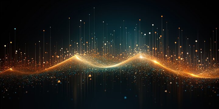 Abstract visualization of data flowing in tunnel shape, information processing and analytics concept in wide web background - Powered by Adobe