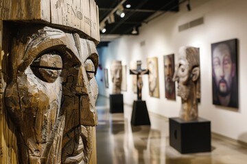 A Solemn Journey Through Art: An Evocative Display of the Stations of the Cross Capturing the Essence of Faith and Reflection