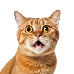 cat's startled facial expressionisolated on transparent background, element remove background, element for design - animal, wildlife, animal themes