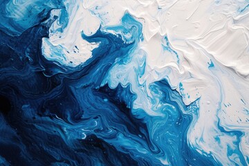 Fototapeta na wymiar Blue white abstract painting