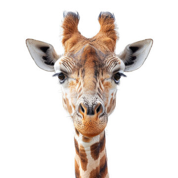 face of giraffeisolated on transparent background, element remove background, element for design - animal, wildlife, animal themes