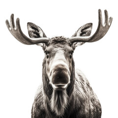 face of Mooseisolated on transparent background, element remove background, element for design - animal, wildlife, animal themes