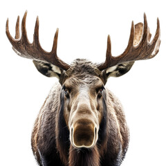 Naklejka premium face of Mooseisolated on transparent background, element remove background, element for design - animal, wildlife, animal themes
