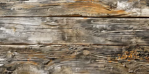 Fotobehang Rustic wooden plank texture background. Weathered wood surface with natural grain pattern. Vintage wood backdrop © Lila Patel