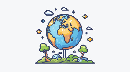 Global planet with economy icon vector illustration