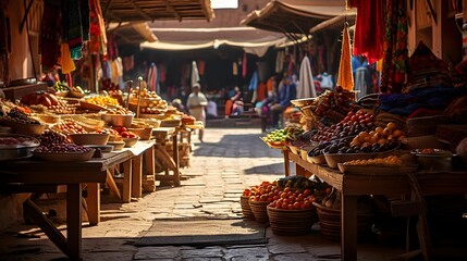 Fruit market in the old city of Jerusalem. Israel. Panorama