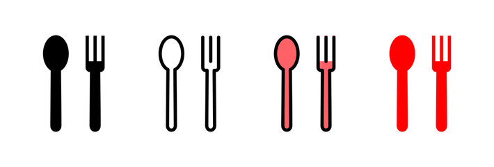spoon and fork icon vector illustration. spoon, fork and knife icon vector. restaurant sign and symbol