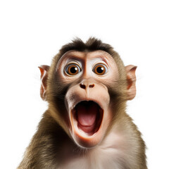 The monkey's startled expressionisolated on transparent background, element remove background, element for design - animal, wildlife, animal themes
