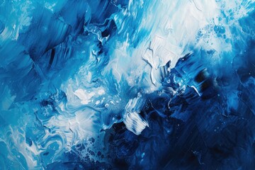 Blue white abstract painting