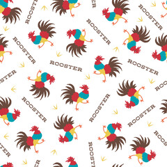 Fototapeta premium Avian Elegance Harmony Rooster Waltz Pattern