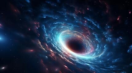 A vector representation of a wormhole in space.