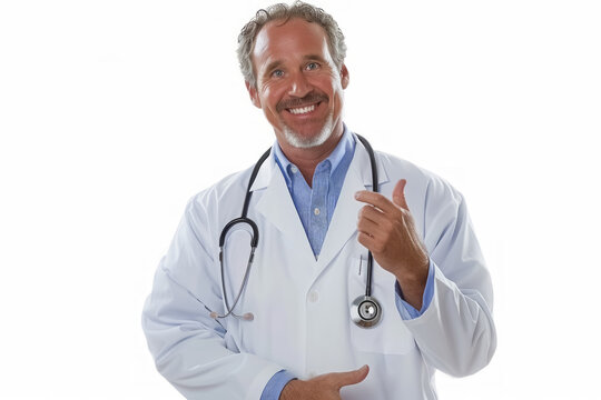 professional doctor with stethoscope giving thumbs up