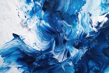 Blue white abstract painting