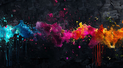 Colorful grunge vignette texture background. Vintage black background with colored splashes. - obrazy, fototapety, plakaty