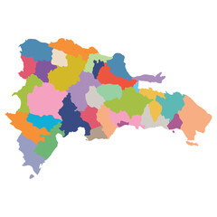 Fototapeta premium Dominican Republic map. Map of Dominican Republic in administrative provinces in grey color