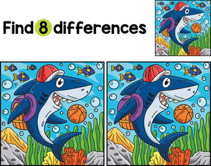 Shark Wearing a School Bag Find The Differences