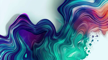 A colorful, abstract painting with a blue and green swirl