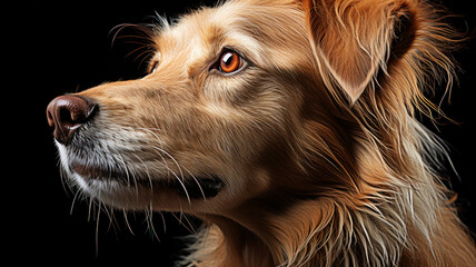 A golden dog with a profound, soul-searching gaze