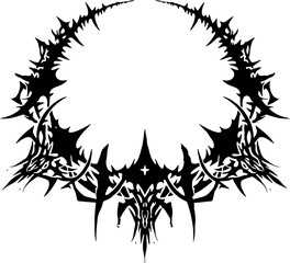 Gothic tribal frame drawing