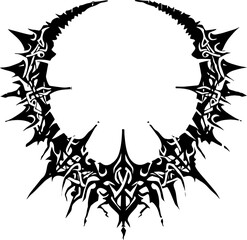 Gothic tribal frame drawing