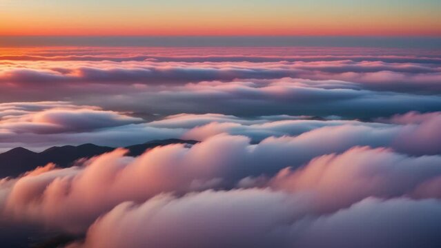 Aerial majesty: sunrise illuminates boundless skies, painting clouds in golden glow. Wind concept. High-quality video. Timelapse. Sky background.

