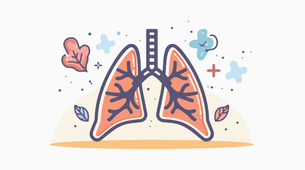 Lungs human organ line style icon vector illustratio