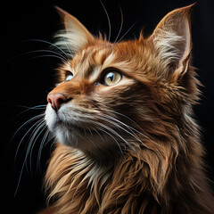 A majestic orange cat with a penetrating gaze and luxurious fur - 751051507