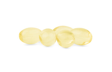 Many vitamin capsules isolated on white. Health supplements