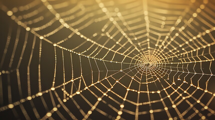 Obraz premium Spider web, intricate design of nature