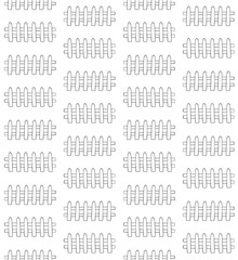 Vector seamless pattern of hand drawn doodle sketch outline fence isolated on white background