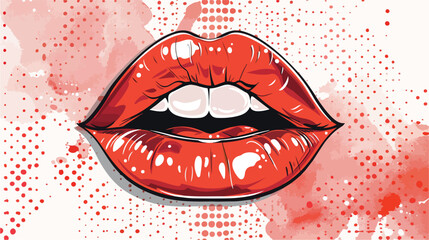 Mouth design over dotted background vector illustrat