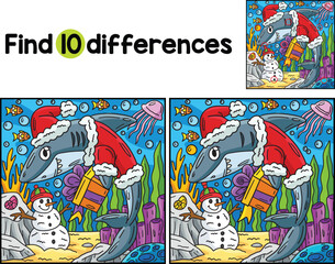 Santa Shark Find The Differences