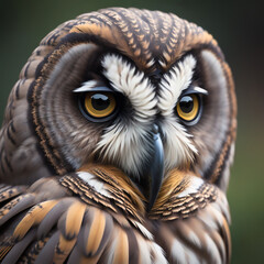 Head profile of an owl