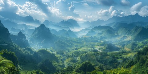 Fototapeta na wymiar breathtaking landscapes of Vietnam